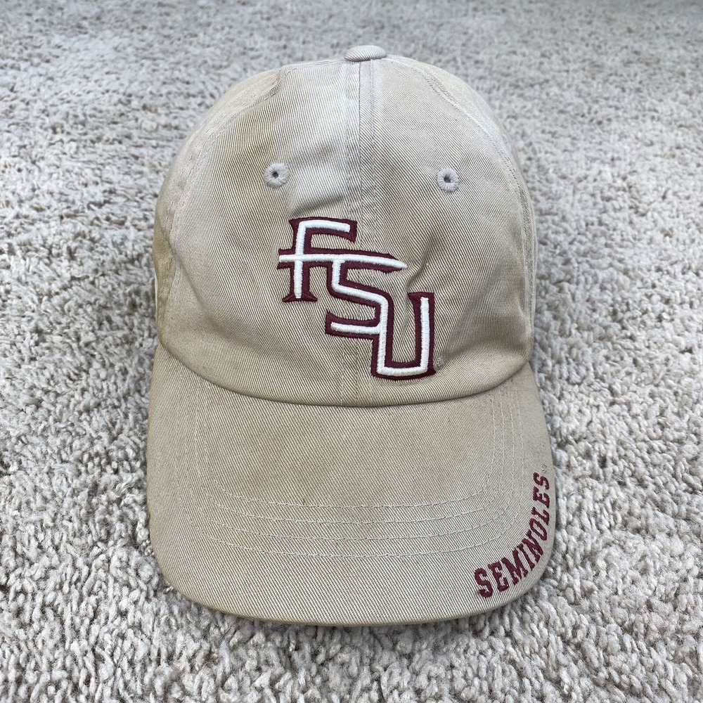 Florida State Seminoles FSU Hat Strapback Khaki Dad Cap OSFM-‎ Distressed Read